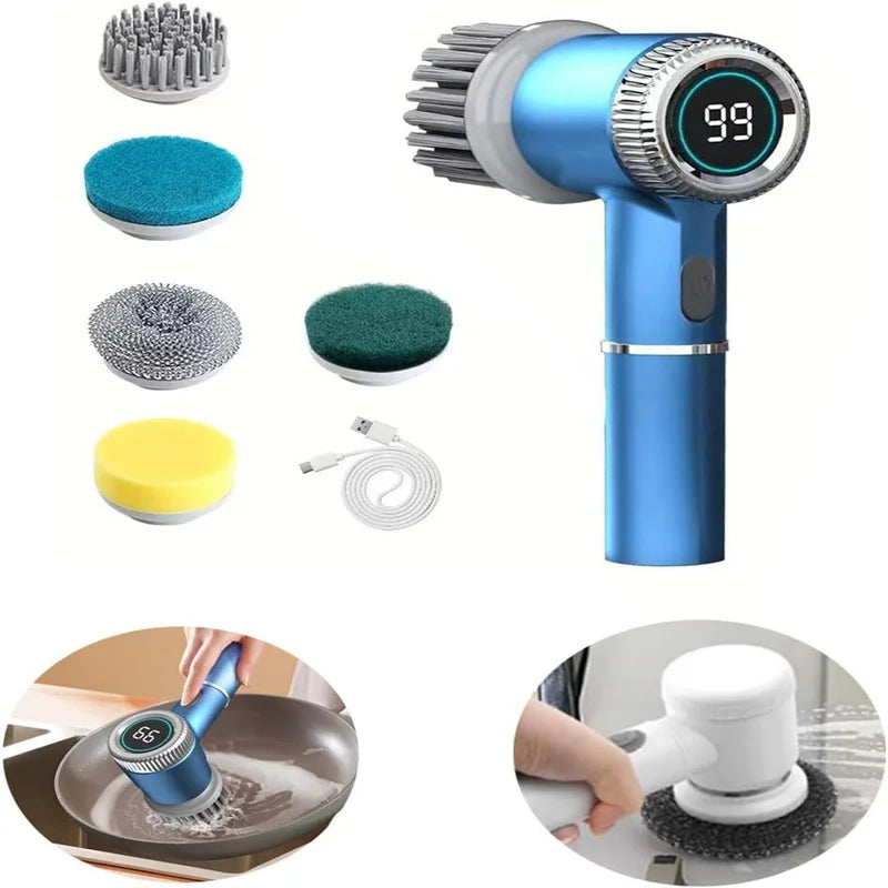 Electric Spin Scrubber Cordless,  Full-Body IPX7 Waterproof Bathroom Scrubbe with Power Display, 3 Speeds & Max 2400RPM